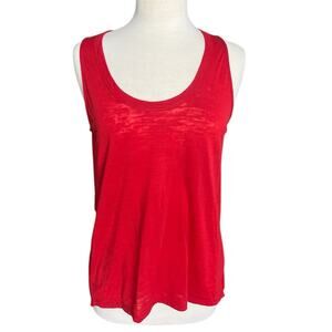 Nation LTD Red Burnout Tank Sleeveless Scoop Casual Summer Colorful Summer Small